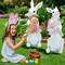 2PCS Large Easter Yard Decorations – Outdoor Bunny Signs with Metal Stakes, Waterproof Lawn and Garden Pathway Decorations